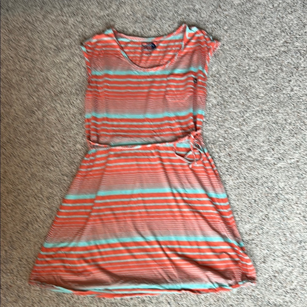 The North Face Striped Dress - Coral and Teal